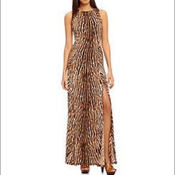 michael kors leopard maxi dress